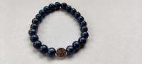 8mm Glas glitter dark blue