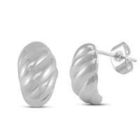 RVS oorbellen twisted goud of zilver