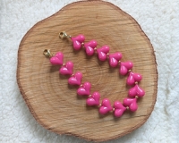 Sleutel / tas / telefoonhanger hartjes roze goud