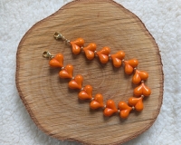 Sleutel / tas / telefoonhanger hartjes oranje