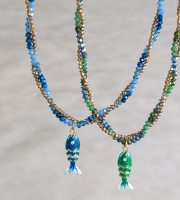 Ketting facet kralen met vis