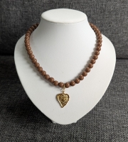 Kralenketting acryl 10mm bruin