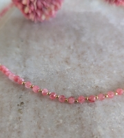 Ketting natuursteen facet 3mm koraal