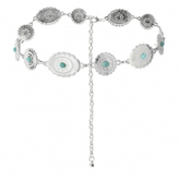 Heupketting Bohemian goud / zilver - turquoisse