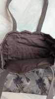 Tas imitatieleer bloem borduursel bruin