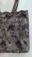 Tas imitatieleer bloem borduursel bruin
